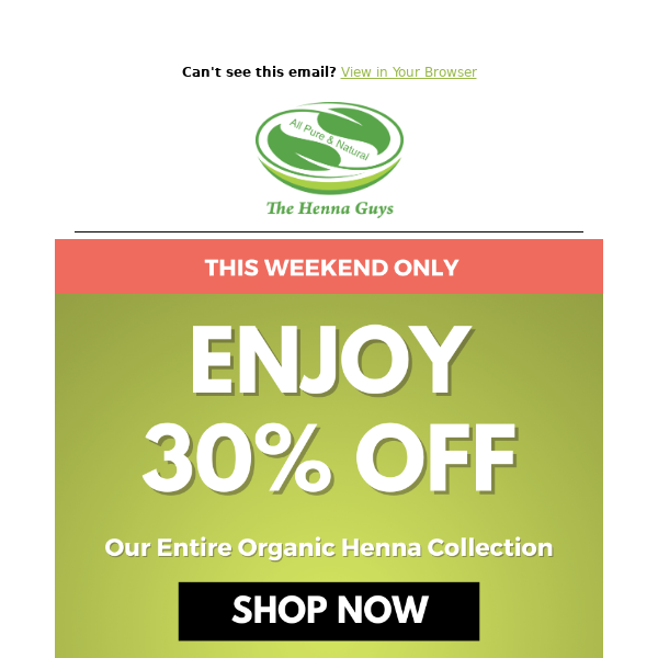 Get Ready to Sparkle: Save 30% on Organic Henna