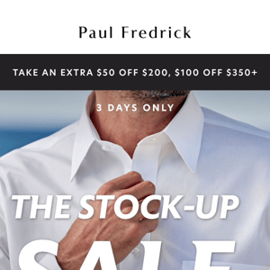 Stock-Up Sale: 30% off essential shirts & more.