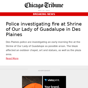 Police investigating fire at Shrine of Our Lady of Guadalupe in Des Plaines