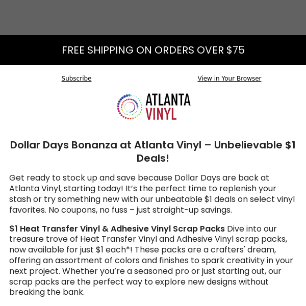 🌟 Dollar Days are Here: Vinyl for Just $1! 🌟