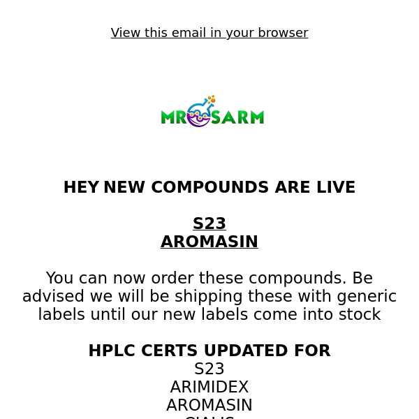 🌟NEW COMPOUNDS ARE LIVE 🌟