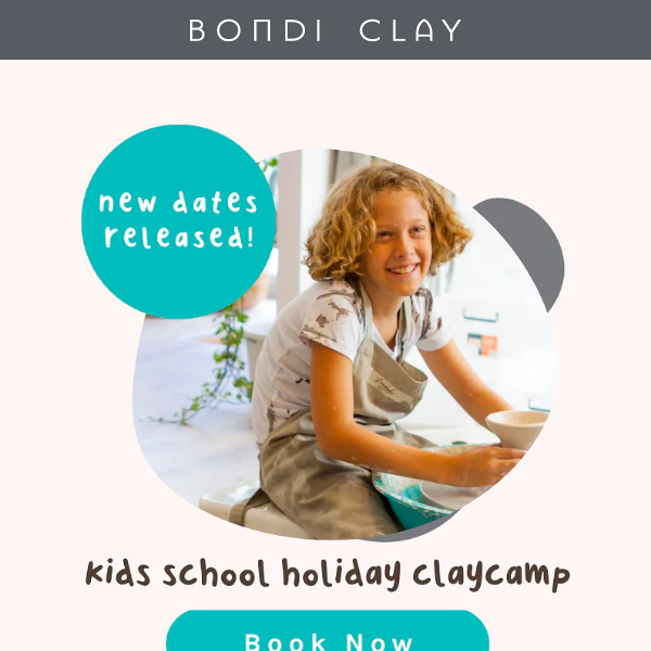 🧑‍🎨 New Kids School Holiday Claycamp Dates