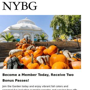 Time's Running Out | Free Bonus Passes with NYBG Membership