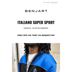 Benjart - Members Code - ITALIANO20 -  20% off all Tracksuits - Ends 9PM!