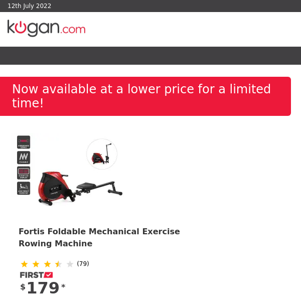 PRICE DROP: Fortis Foldable Mechanical Exercise Rowing Machine