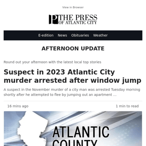 Suspect in 2023 Atlantic City murder arrested after window jump