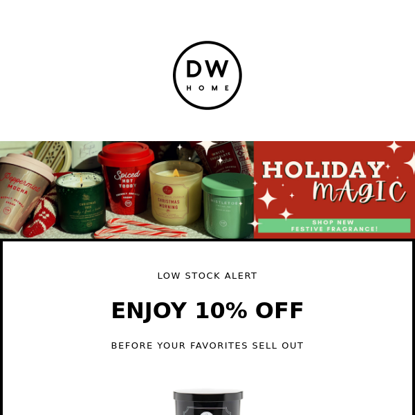 10% Off Low Stock Candles