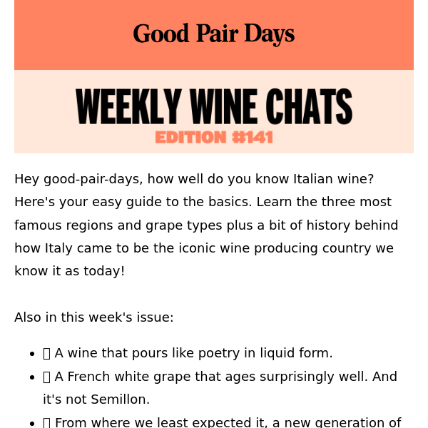 Weekly Wine Chats #141⛱