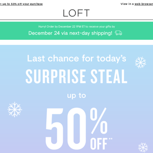 LAST CHANCE for extra 20% off Lou & Grey!
