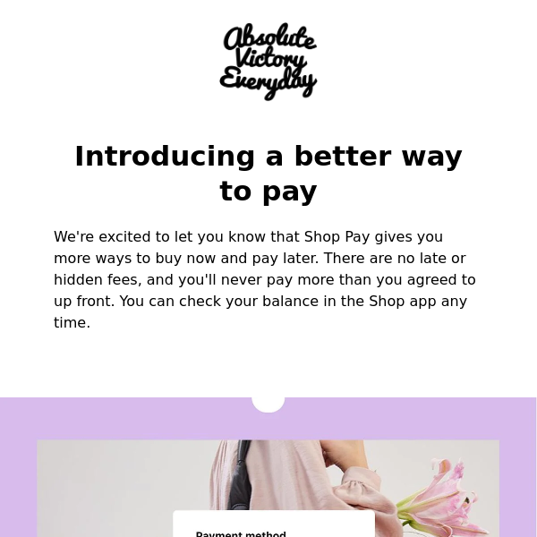 Now you can buy now and pay later with Shop Pay!