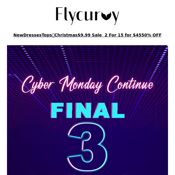 FlyCurvy, Cyber ​​Monday Continue, Last 3 Hours ⏰