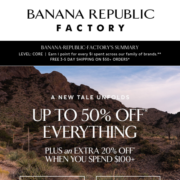 Your very last chance for up to 50% off everything with an extra 20% off