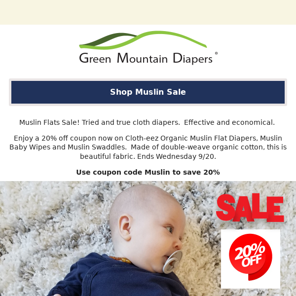 Cloth-eez Organic Muslin Flat Diapers