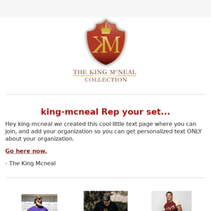rep yo' set King McNeal