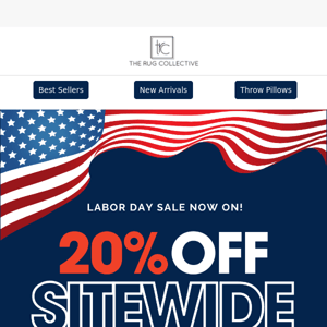 Labor Day Steal: 20% Off Site Wide! 🇺🇸