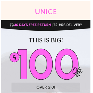 $100 Off Over $101!