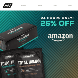 Today Only! Get 25% OFF Total Human® Only on Amazon