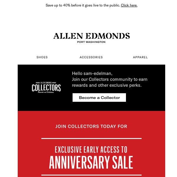 Become a Collector & shop Anniversary Sale now