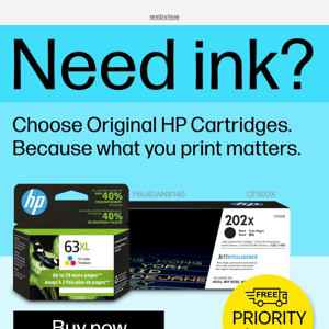 HP Printers deserve Original HP Ink