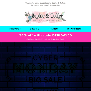 Cyber Monday - ENDS TONIGHT