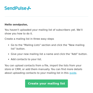 Upload your mailing list with ease.