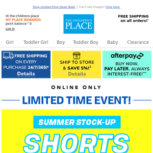 50-70% off Shorts + 60% off CLEARANCE!