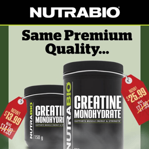 Creatine Price Drop... Now Less Than $14 !