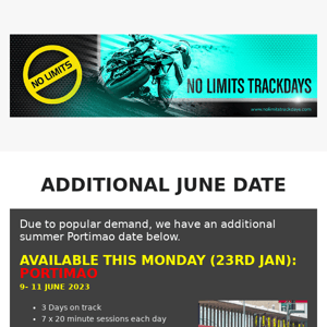 Did you miss out again on our summer Portimao dates?
