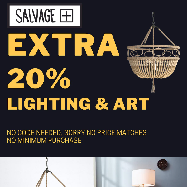 💡🔌🖼Lighten up your life with our lighting sale: Prices so low they'll make you cry (tears of joy, that is)