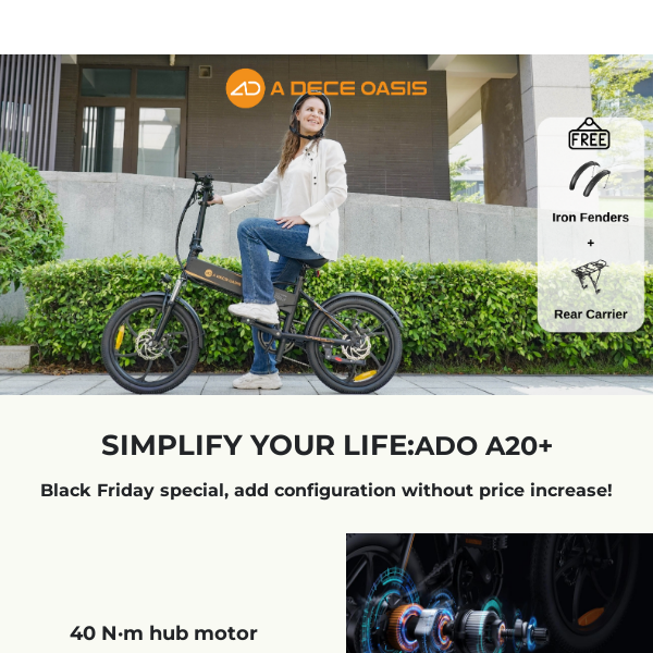 Black Friday special, add configuration without price increase!