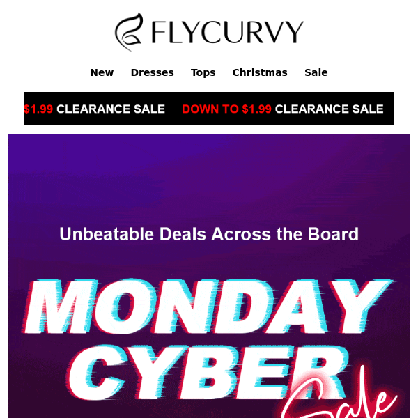 ⏰.FlyCurvy.Cyber Week Finale: Massive Discounts up to 90% OFF - Shop Now!