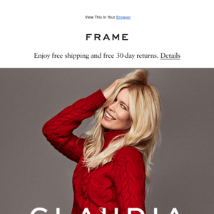 New Drop: FRAME x Claudia Schiffer