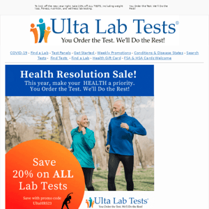 🎉 Our New Year's Sale will help you stay healthy and live longer, with discounts ranging from 20% to 50% off all lab tests!