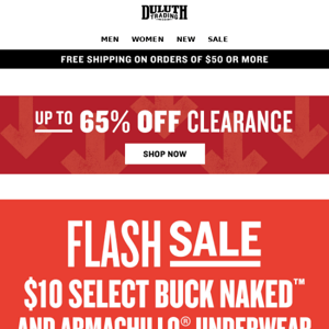 $10 Buck Naked And Armachillo Unders FLASH Sale!