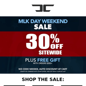 MLK Day Sale 🚨 30% Off Site-Wide + FREE Gift