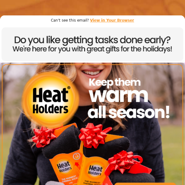 Hey Heat Holders. Keep them warm all season long with Heat Holders. 🧡