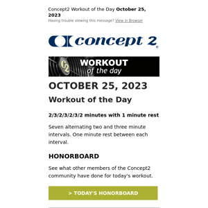 Workout of the Day: October 25, 2023