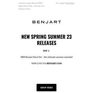 Introducing the Benjart HRH Staple Short Sets - Elevate Your Summer Style!