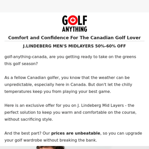 Stay Warm and Save Big: 50%-60% off on J.Lindeberg Mid Layers for Canadian Golfers!"