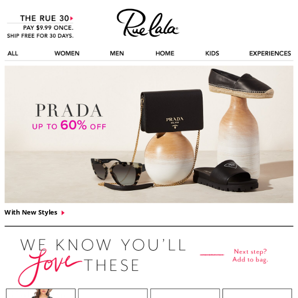 😍MG! New Prada Up to 60% Off. - Rue La La