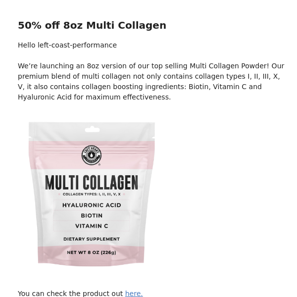 50% off 8oz Multi Collagen