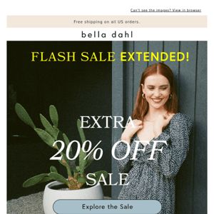 FLASH SALE EXTENDED: extra 20% off sale 😉