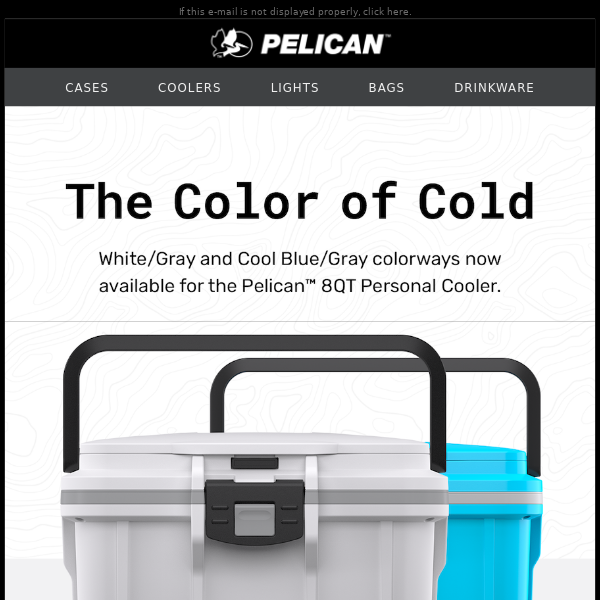 Pelican 8qt Personal Cooler (White/Gray)