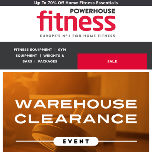 Warehouse Clearance - Up to 70% Off Home Fitness Equipment