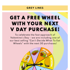 FREE Can't Decide What To Eat Wheel For The Next 30 Orders!