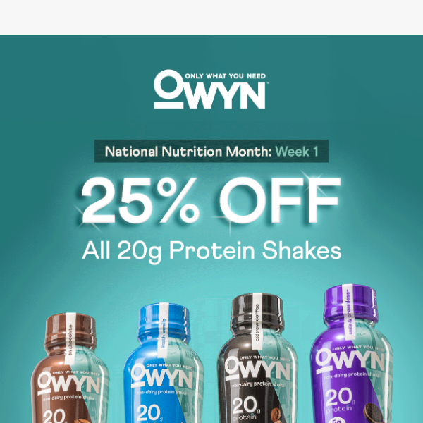 25% OFF for National Nutrition Month. All Month Long. 💪