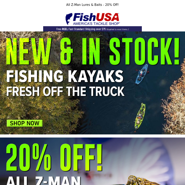 Fresh Off The Truck, New Kayaks are In Stock Now!