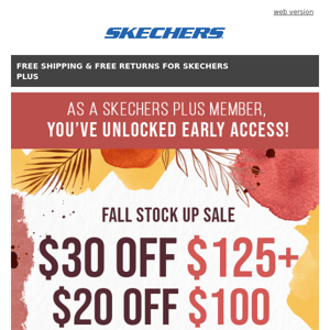 Unlock Early Access: Get $30 off on Fall Favorites at Skechers!