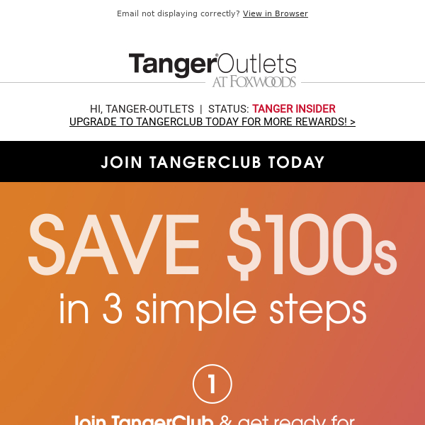 3 Steps to Save $100s at Tanger Outlets