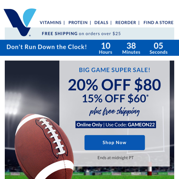 4th quarter for up to 20% off, The Vitamin Shoppe!